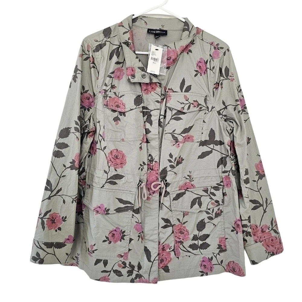 LANE BRYANT Floral military jacket size 10/12 NWT - Picture 3 of 11